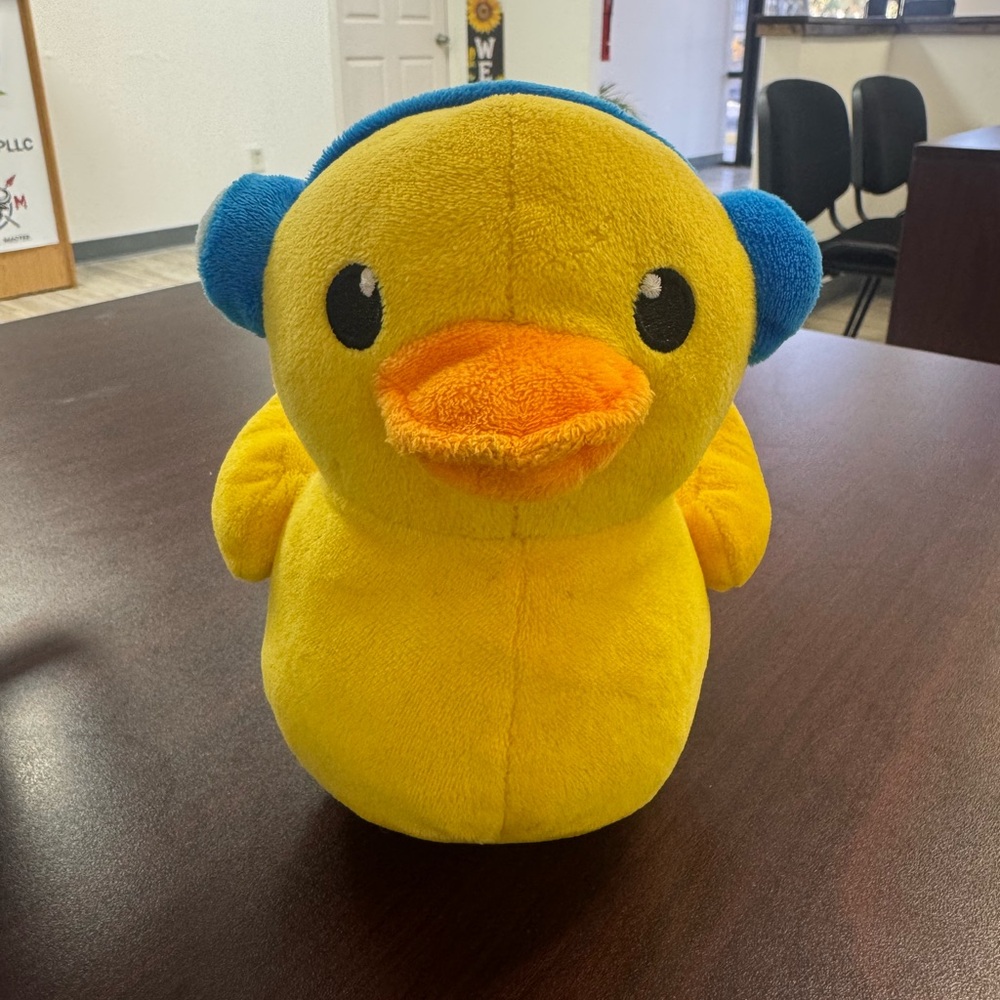 Yellow and Blue Plush Duck Toy